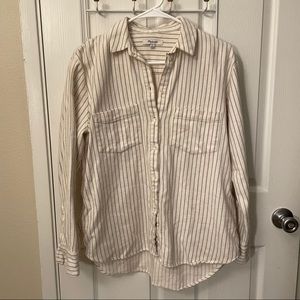 Madewell Cream Striped Button Down Shirt